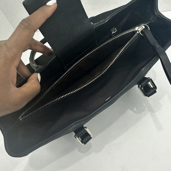 Coach Canvas Purse Black Leather Trim No. MOP-9428 - Picture 7 of 16